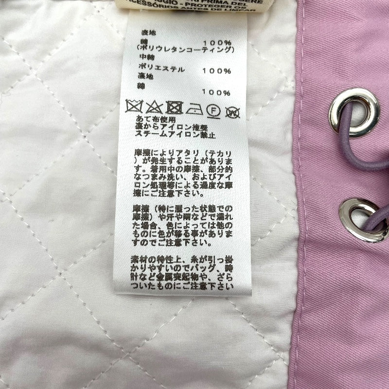 エルメス HERMES セリエボタンロングコート 2E0152D1 ピンク コットン レディース ステンカラーコート