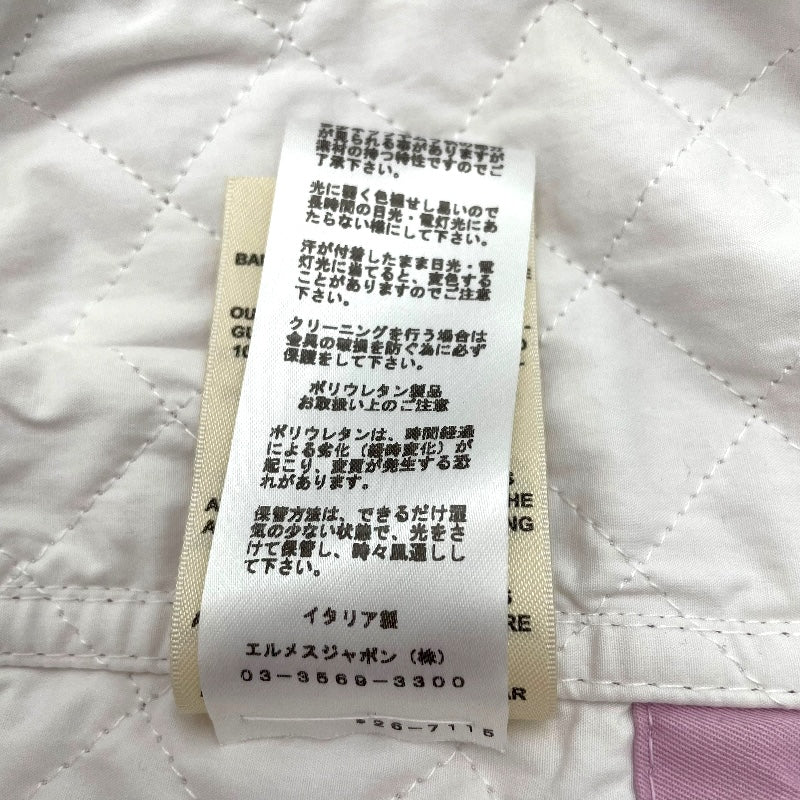 エルメス HERMES セリエボタンロングコート 2E0152D1 ピンク コットン レディース ステンカラーコート