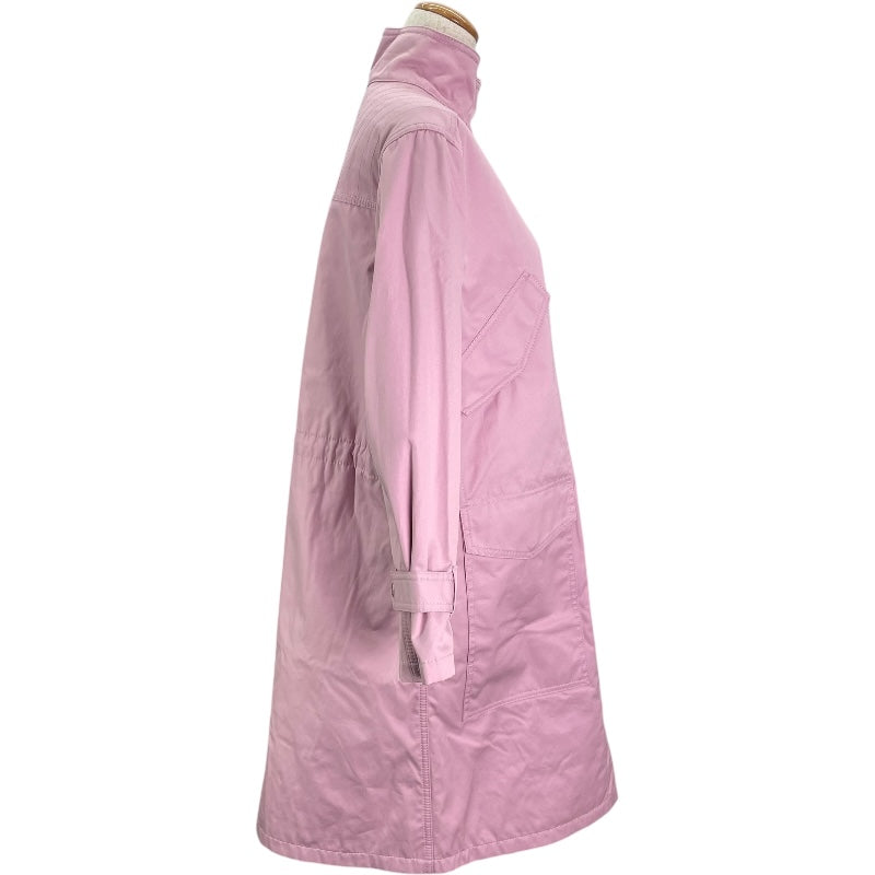 エルメス HERMES セリエボタンロングコート 2E0152D1 ピンク コットン レディース ステンカラーコート