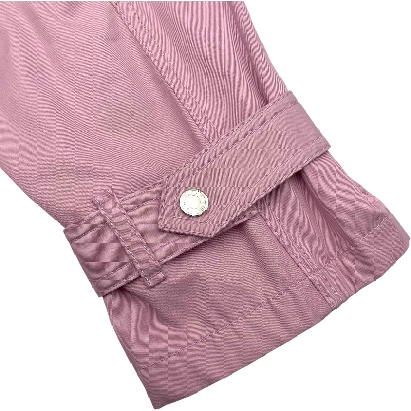 エルメス HERMES セリエボタンロングコート 2E0152D1 ピンク コットン レディース ステンカラーコート