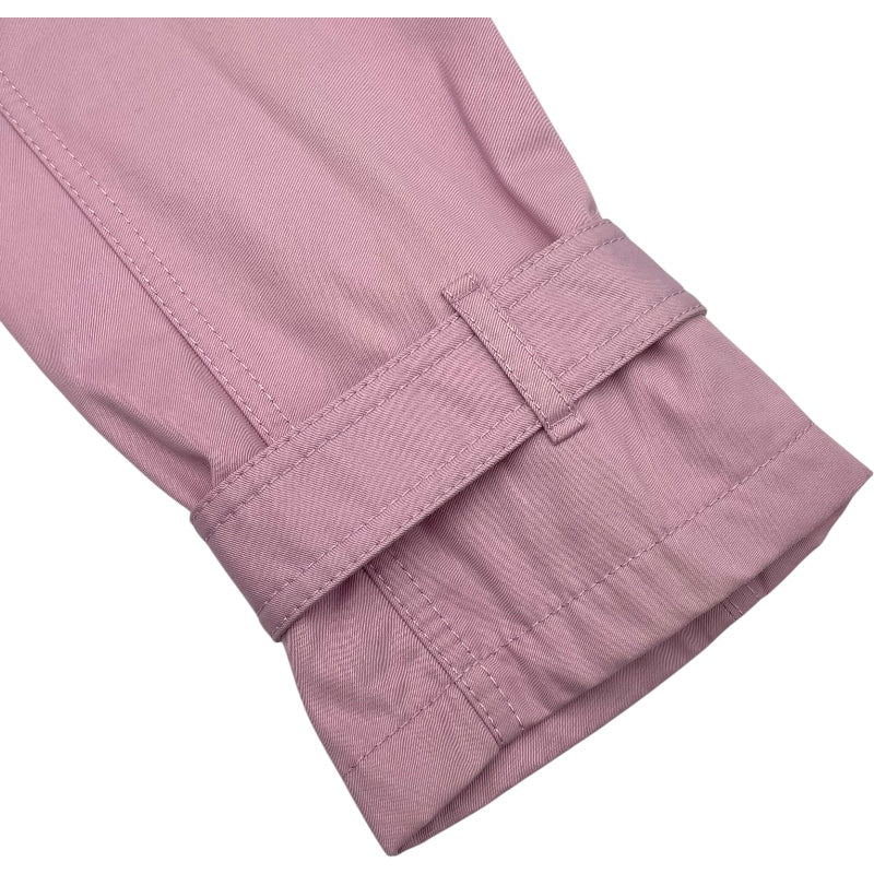 エルメス HERMES セリエボタンロングコート 2E0152D1 ピンク コットン レディース ステンカラーコート