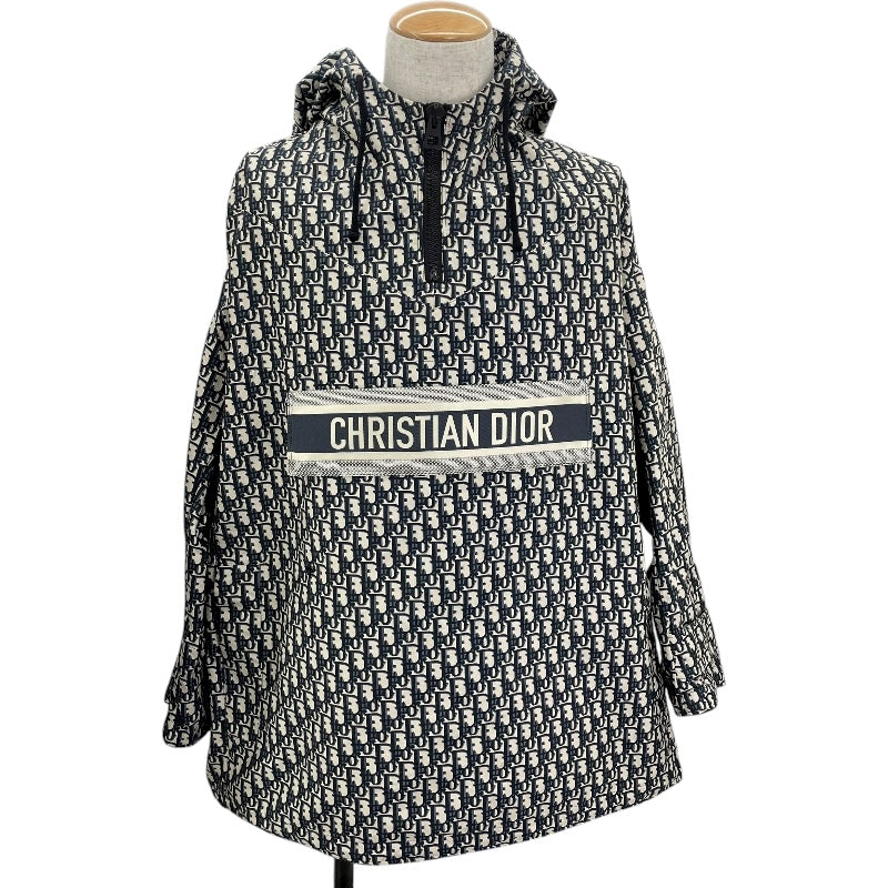 クリスチャン・ディオール Christian Dior オブリーク総柄アノラックジャケット アイボリー ポリステル メンズ パーカー