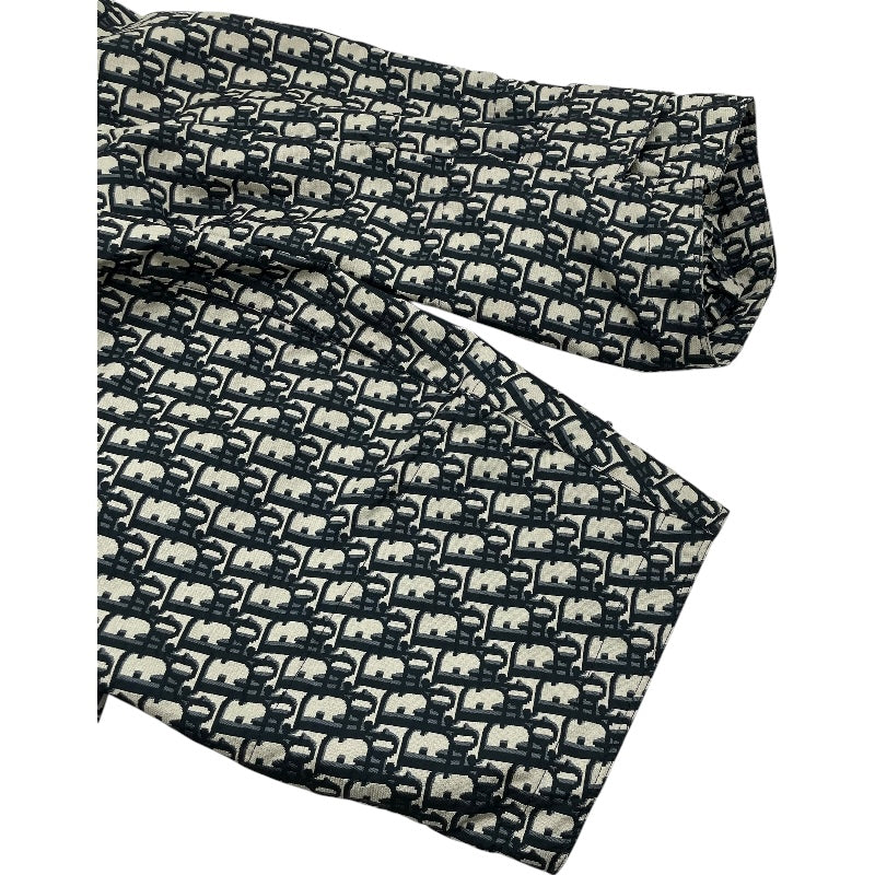 クリスチャン・ディオール Christian Dior オブリーク総柄アノラックジャケット アイボリー ポリステル メンズ パーカー