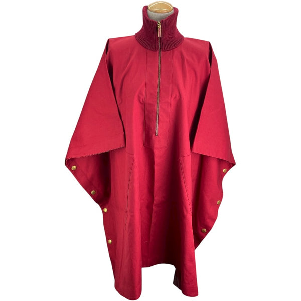 サルヴァトーレ・フェラガモ Salvatore Ferragamo ベルト付ケープコート レッド コットン レディース ポンチョ