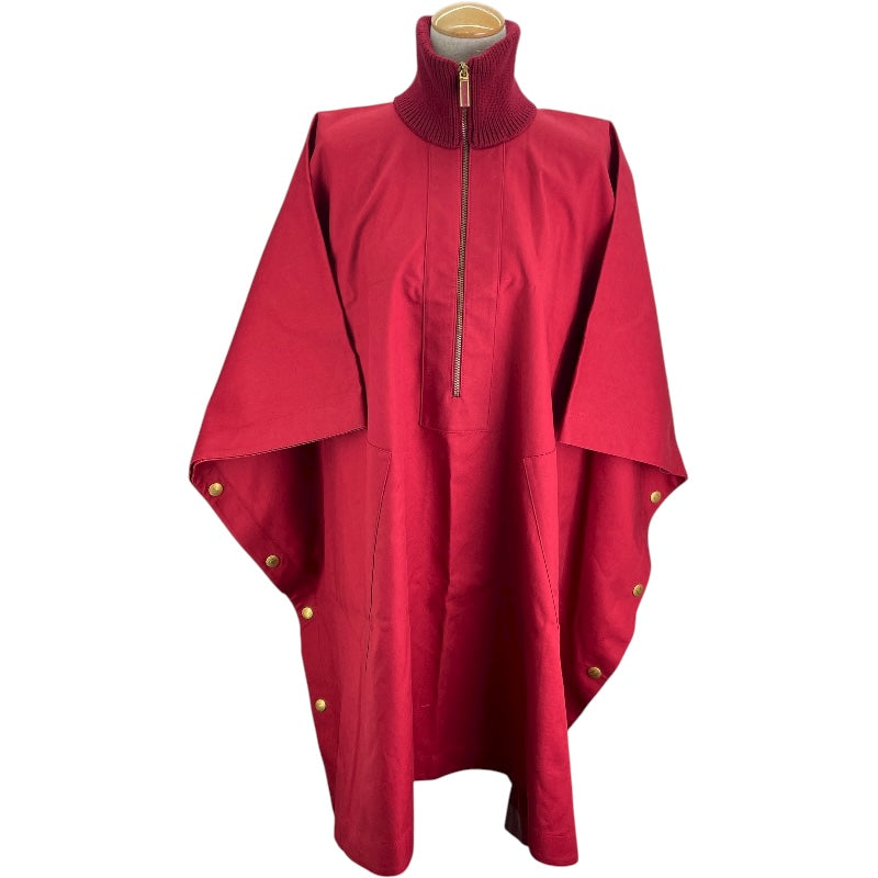 サルヴァトーレ・フェラガモ Salvatore Ferragamo ベルト付ケープコート レッド コットン レディース ポンチョ