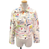 エルメス HERMES シュヴァロスコープデニムジャケット 3E0233D5 ホワイト 綿 レディース デニムジャケット