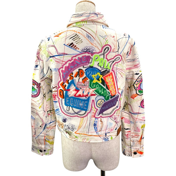 エルメス HERMES シュヴァロスコープデニムジャケット 3E0233D5 ホワイト 綿 レディース デニムジャケット