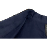 シャネル CHANEL ノーカラーツイードジャケット P61802 ネイビー ツイード レディース ノーカラージャケット