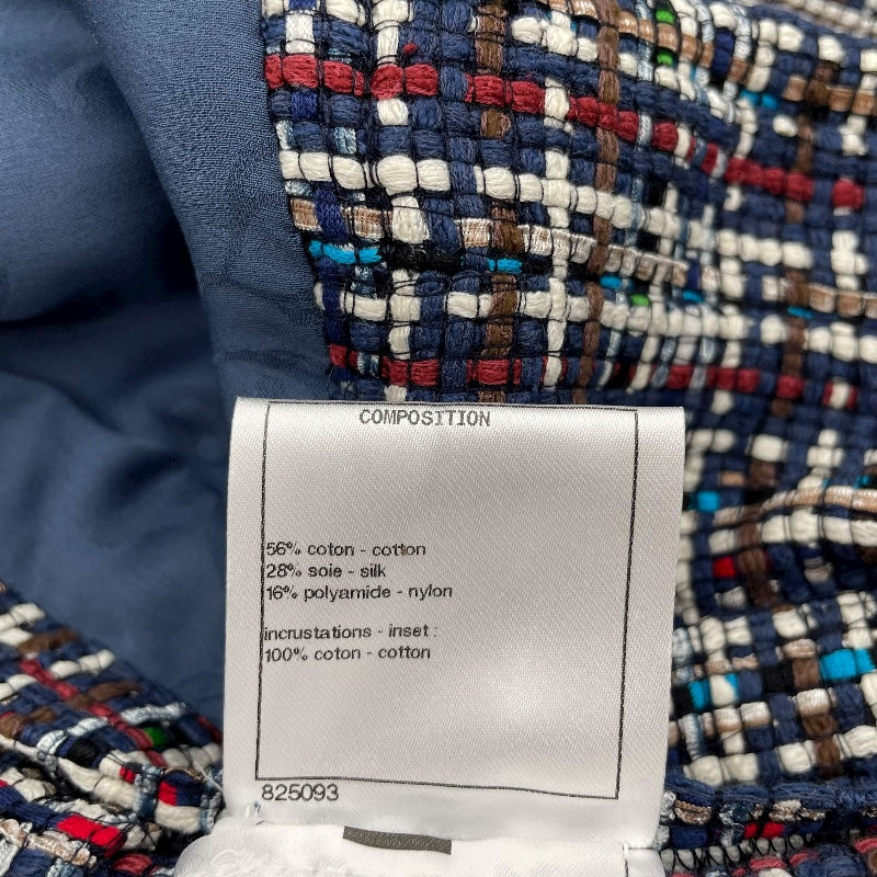 シャネル CHANEL ツイードコート P55972 ネイビー コットン レディース その他アウター