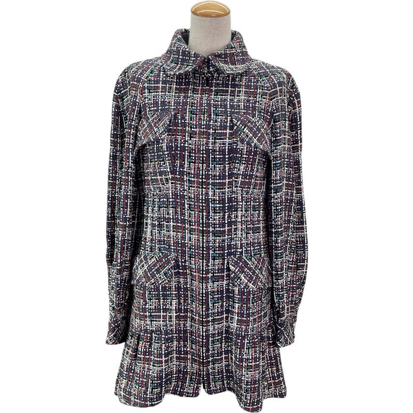 シャネル CHANEL ツイードコート P55972 ネイビー コットン レディース その他アウター