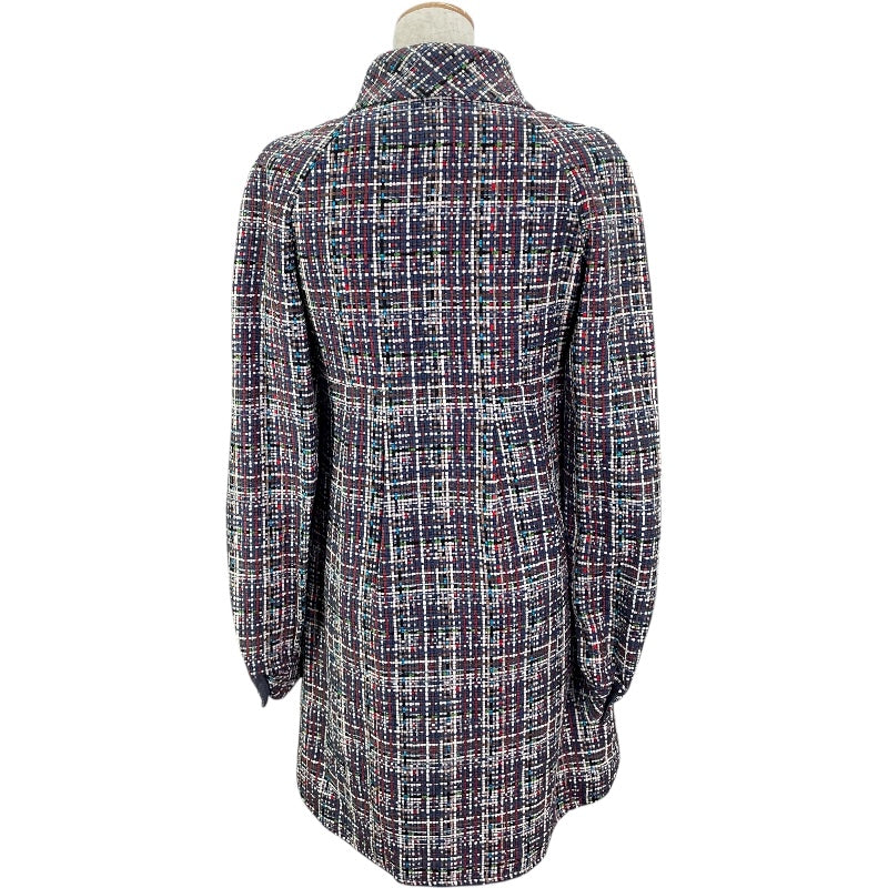 シャネル CHANEL ツイードコート P55972 ネイビー コットン レディース その他アウター