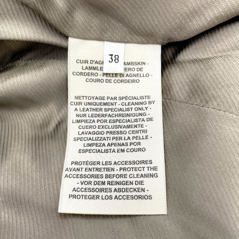 エルメス HERMES レザーロングコート 2H1121D4 ブラウン 羊革 レディース ステンカラーコート