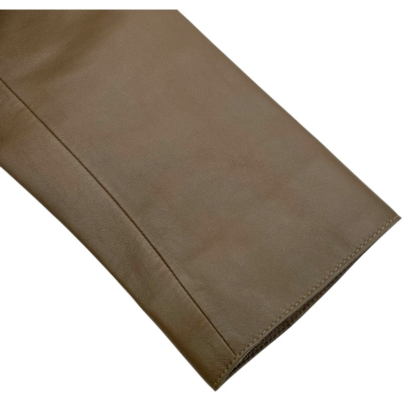 エルメス HERMES レザーロングコート 2H1121D4 ブラウン 羊革 レディース ステンカラーコート