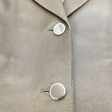 エルメス HERMES レザーロングコート 2H1121D4 ブラウン 羊革 レディース ステンカラーコート