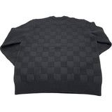 ルイ・ヴィトン LOUIS VUITTON ウールダミエ プルオーバー ノワール HON69W エンベリッシュド ウール メンズ セーター