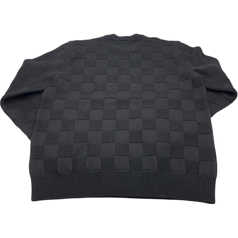 ルイ・ヴィトン LOUIS VUITTON ウールダミエ プルオーバー ノワール HON69W エンベリッシュド ウール メンズ セーター