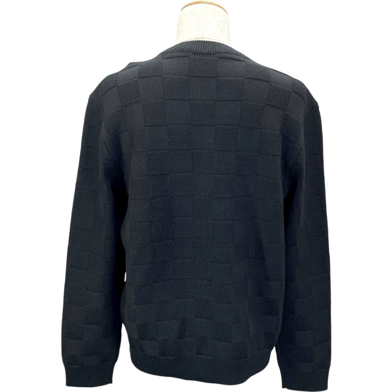 ルイ・ヴィトン LOUIS VUITTON ウールダミエ プルオーバー ノワール HON69W エンベリッシュド ウール メンズ セーター