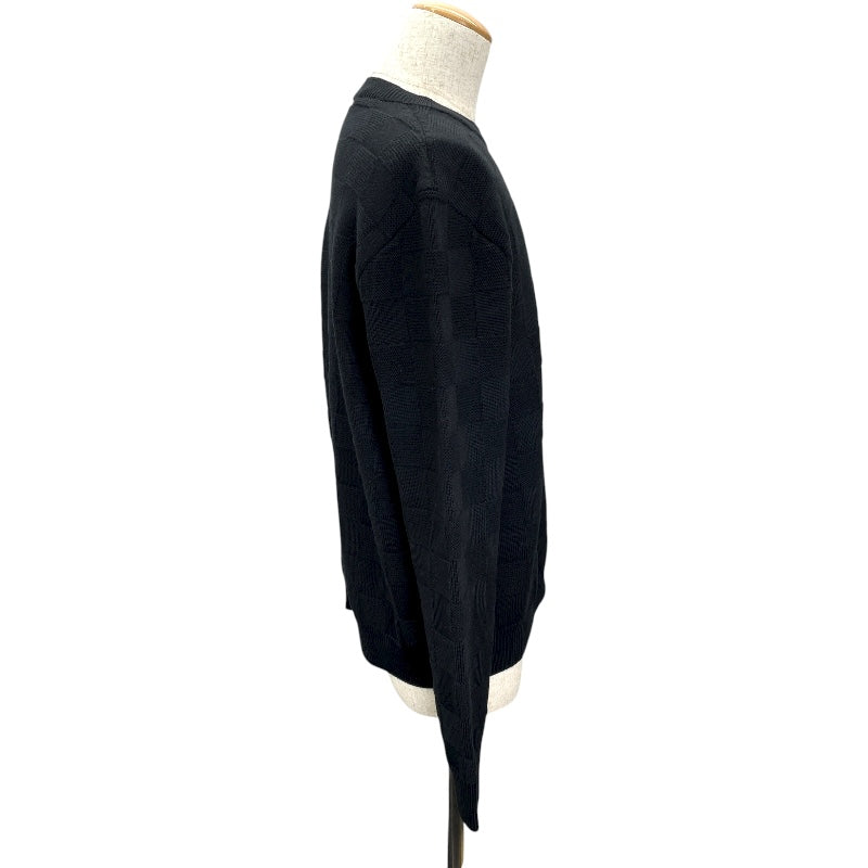 ルイ・ヴィトン LOUIS VUITTON ウールダミエ プルオーバー ノワール HON69W エンベリッシュド ウール メンズ セーター