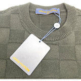 ルイ・ヴィトン LOUIS VUITTON ウールダミエ プルオーバー ノワール HON69W エンベリッシュド ウール メンズ セーター