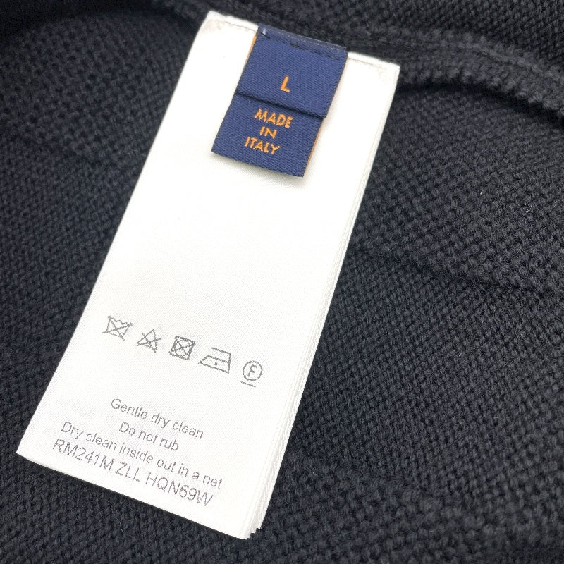 ルイ・ヴィトン LOUIS VUITTON ウールダミエ プルオーバー ノワール HON69W エンベリッシュド ウール メンズ セーター