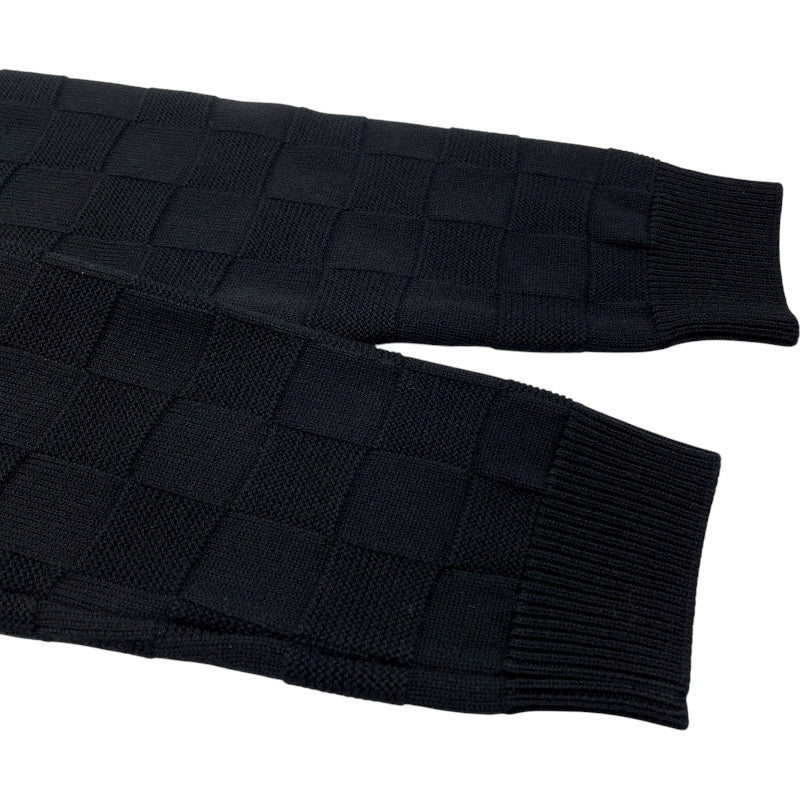 ルイ・ヴィトン LOUIS VUITTON ウールダミエ プルオーバー ノワール HON69W エンベリッシュド ウール メンズ セーター