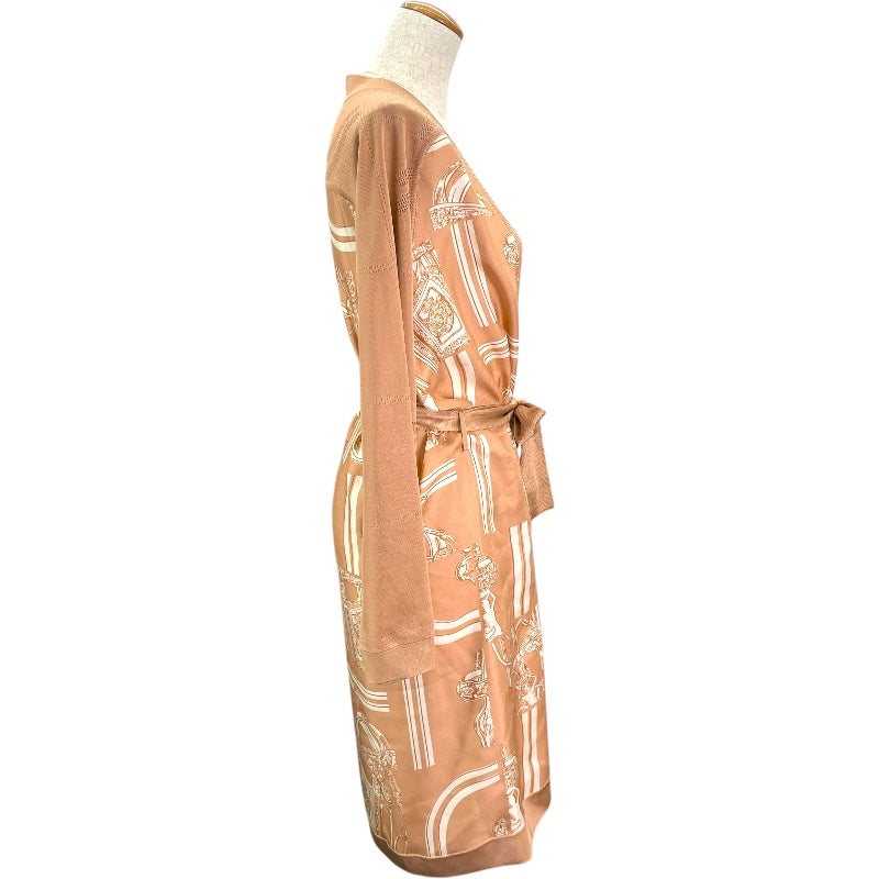 エルメス HERMES 無秩序ツイルレーヌロングカーディガン 4E2831DQ ベージュ シルク レディース カーディガン