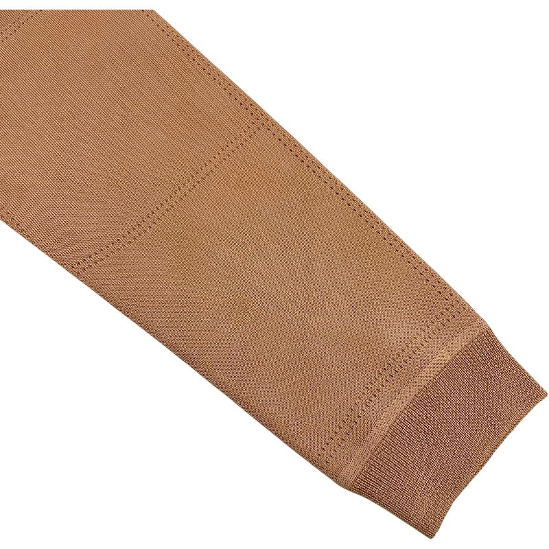 エルメス HERMES 無秩序ツイルレーヌロングカーディガン 4E2831DQ ベージュ シルク レディース カーディガン