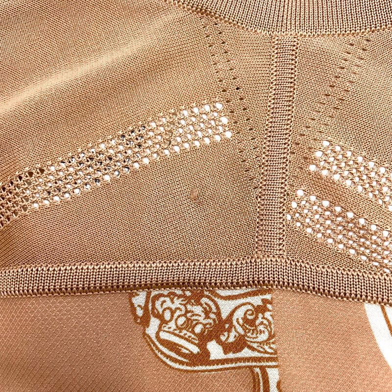 エルメス HERMES 無秩序ツイルレーヌロングカーディガン 4E2831DQ ベージュ シルク レディース カーディガン