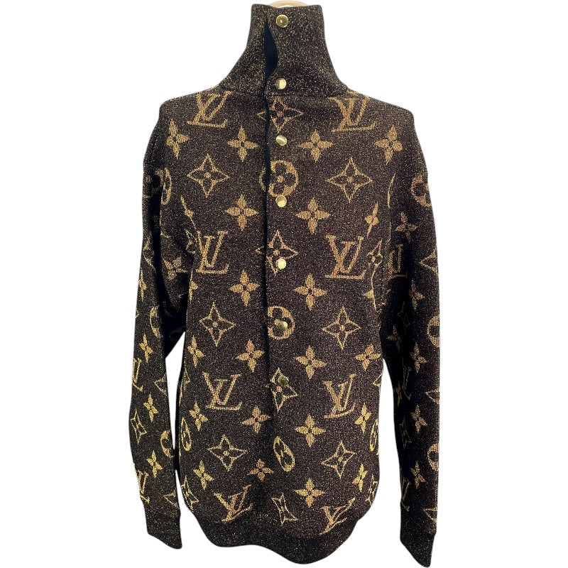 ルイ・ヴィトン LOUIS VUITTON モノグラム総柄タートルネックニットセーター FMKL03 ブラウン ウール レディース セーター