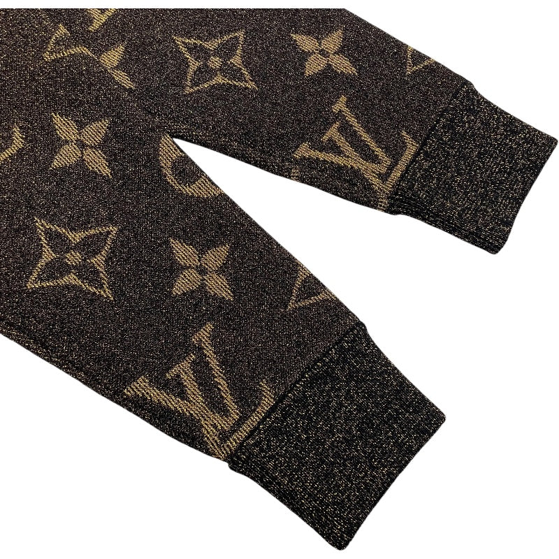 ルイ・ヴィトン LOUIS VUITTON モノグラム総柄タートルネックニットセーター FMKL03 ブラウン ウール レディース セーター