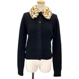 ルイ・ヴィトン LOUIS VUITTON レオパードカラーニットカーディガン FFKC99HWW ブラック ウール レディース カーディガン