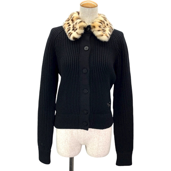 ルイ・ヴィトン LOUIS VUITTON レオパードカラーニットカーディガン FFKC99HWW ブラック ウール レディース カーディガン