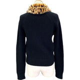 ルイ・ヴィトン LOUIS VUITTON レオパードカラーニットカーディガン FFKC99HWW ブラック ウール レディース カーディガン