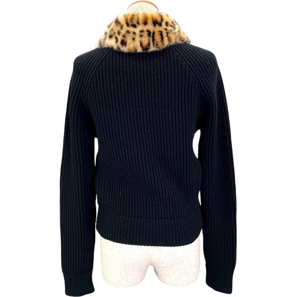 ルイ・ヴィトン LOUIS VUITTON レオパードカラーニットカーディガン FFKC99HWW ブラック ウール レディース カーディガン