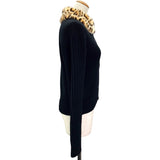 ルイ・ヴィトン LOUIS VUITTON レオパードカラーニットカーディガン FFKC99HWW ブラック ウール レディース カーディガン