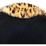 ルイ・ヴィトン LOUIS VUITTON レオパードカラーニットカーディガン FFKC99HWW ブラック ウール レディース カーディガン