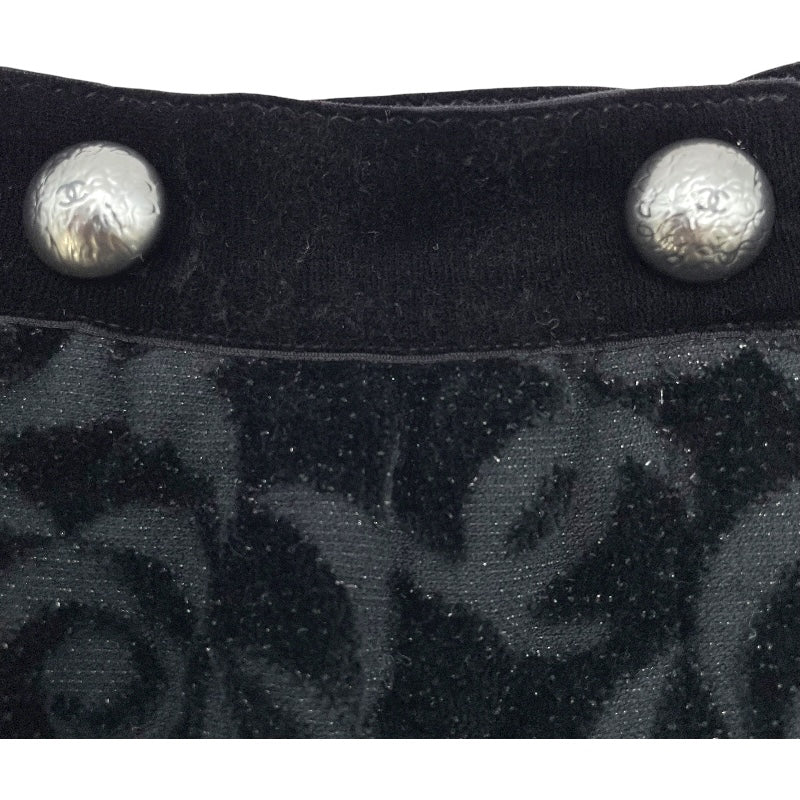 シャネル CHANEL カメリア総柄ラップスカート P59375 ブラック コットン レディース ロングスカート