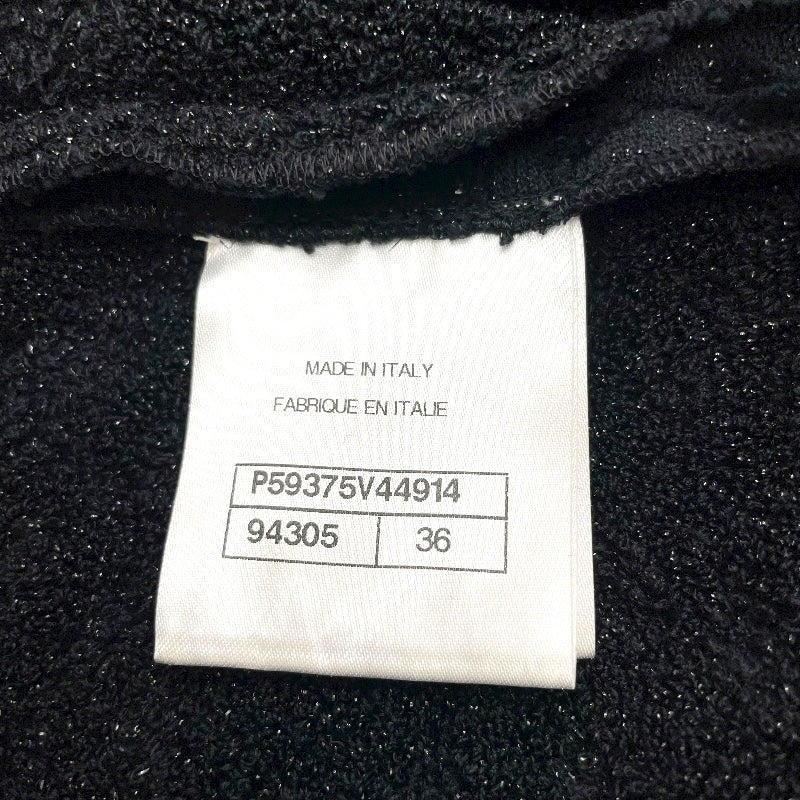 シャネル CHANEL カメリア総柄ラップスカート P59375 ブラック コットン レディース ロングスカート