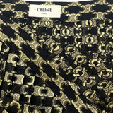 セリーヌ CELINE トリオンフ総柄プリーツスカート 2J075805F ブラック 絹 レディース ロングスカート