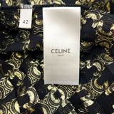セリーヌ CELINE トリオンフ総柄プリーツスカート 2J075805F ブラック 絹 レディース ロングスカート