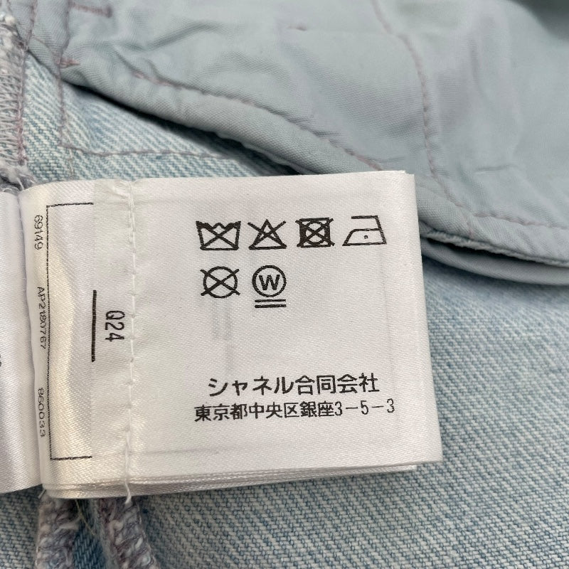 シャネル CHANEL ココマークボタンウォッシュドデニムパンツ P76228 ブルー コットン レディース デニムパンツ