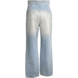 シャネル CHANEL ココマークボタンウォッシュドデニムパンツ P76228 ブルー コットン レディース デニムパンツ