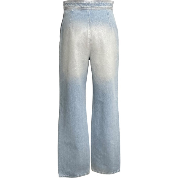 シャネル CHANEL ココマークボタンウォッシュドデニムパンツ P76228 ブルー コットン レディース デニムパンツ