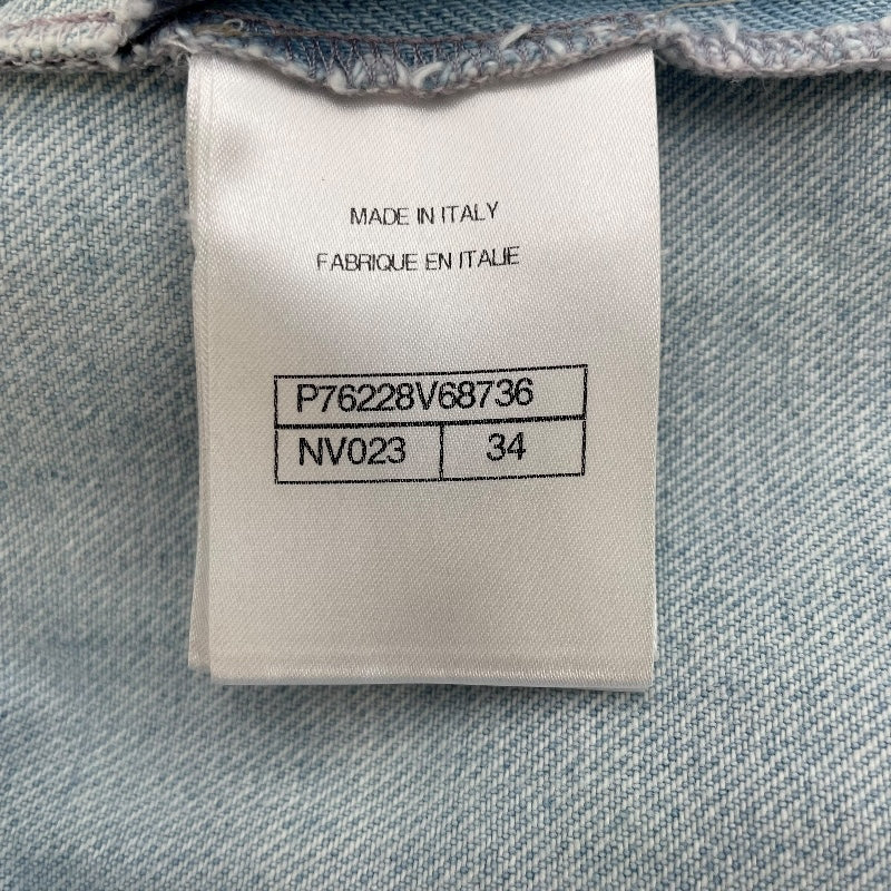 シャネル CHANEL ココマークボタンウォッシュドデニムパンツ P76228 ブルー コットン レディース デニムパンツ