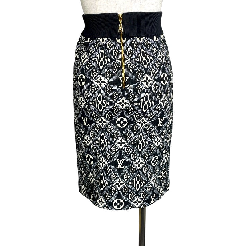 ルイ・ヴィトン LOUIS VUITTON モノグラムジャガードニットスカート FKKZ99 ブラック ウール レディース スカート