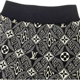 ルイ・ヴィトン LOUIS VUITTON モノグラムジャガードニットスカート FKKZ99 ブラック ウール レディース スカート