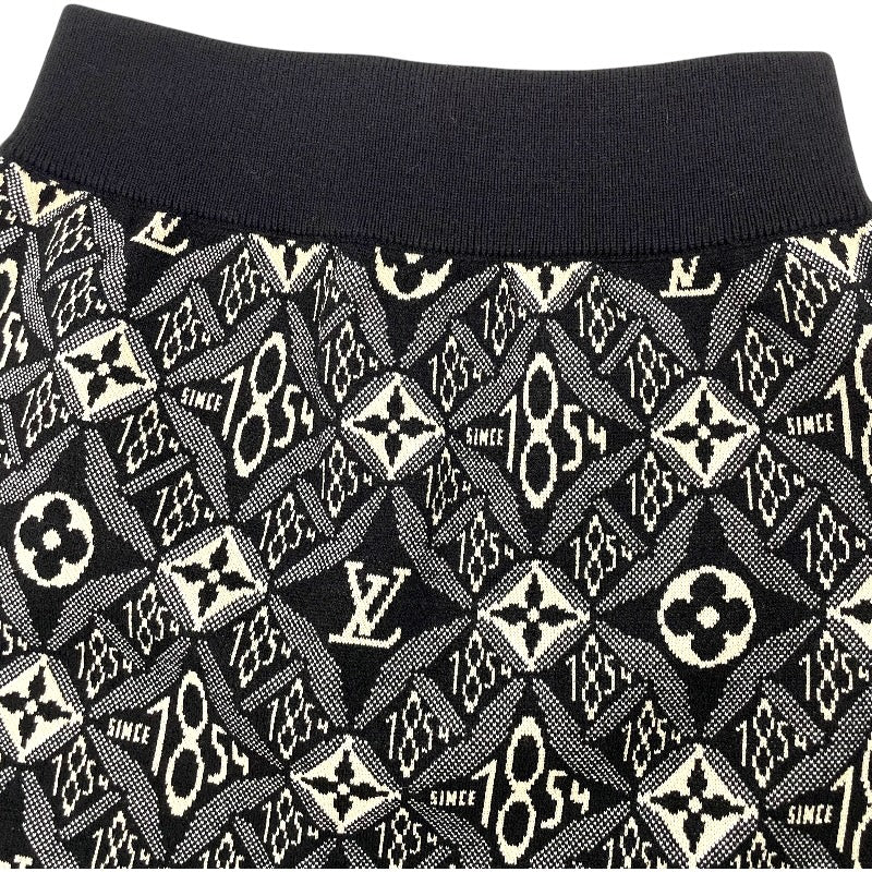 ルイ・ヴィトン LOUIS VUITTON モノグラムジャガードニットスカート FKKZ99 ブラック ウール レディース スカート