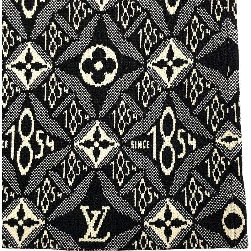 ルイ・ヴィトン LOUIS VUITTON モノグラムジャガードニットスカート FKKZ99 ブラック ウール レディース スカート