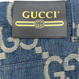 グッチ GUCCI ジャンボGG総柄デニムハーフパンツ 674338 ネイビー コットン メンズ デニムパンツ