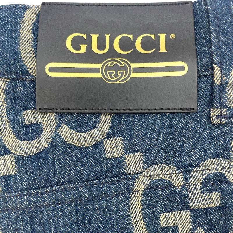 グッチ GUCCI ジャンボGG総柄デニムハーフパンツ 674338 ネイビー コットン メンズ デニムパンツ